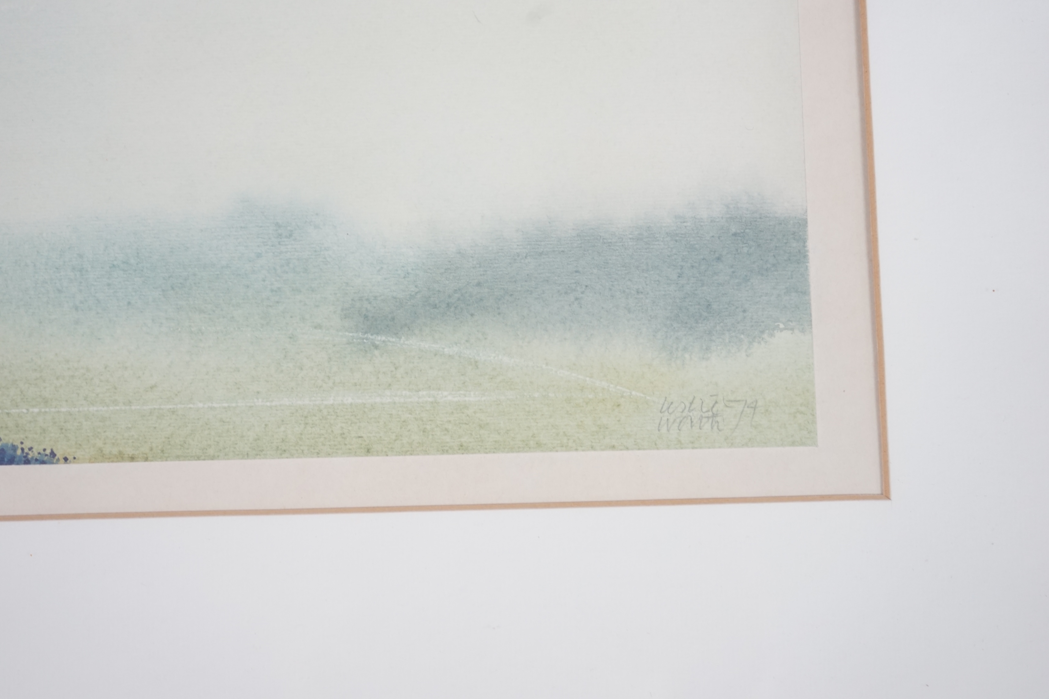Leslie Worth (1923-2009), watercolour, Boy with kite, 29 x 37cm. Condition